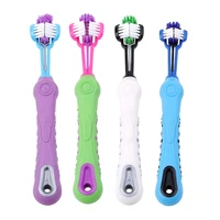 hot selling three sided pet toothbrush dog brush addition bad breath tartar teeth care dog cat cleaning mouth yh 461651