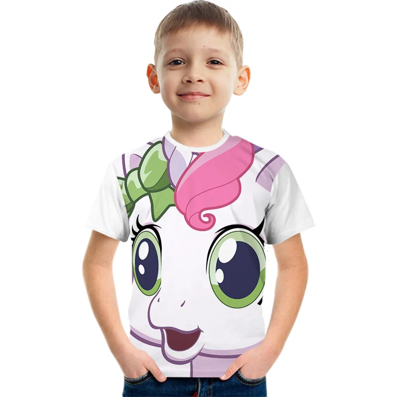 

4-14T Toddler Kid Baby Boys Girls Clothes Summer 3D T Shirt Short Sleeve Unicorn Cartoon Print tshirt Children Top Infant Outfit