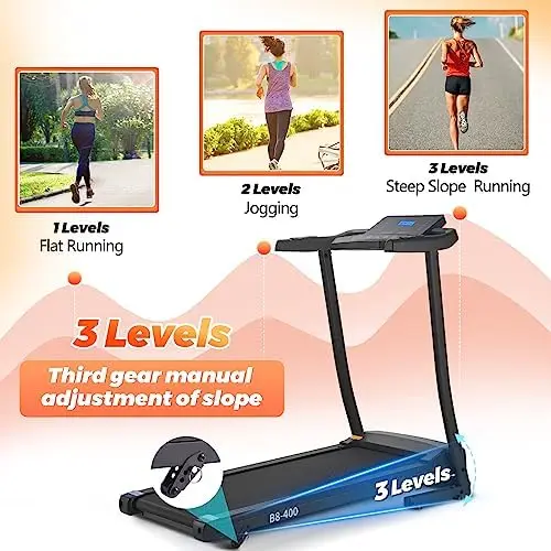 

Treadmill with Incline Treadmill 300 lb Capacity Incline Treadmill 2.5HP Treadmill LED Display Connected with Bluetooth Speakers