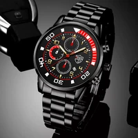 mens fashion casual watches for men brand sports stainless steel quartz wrist watch man black analog luminous clock reloj hombre