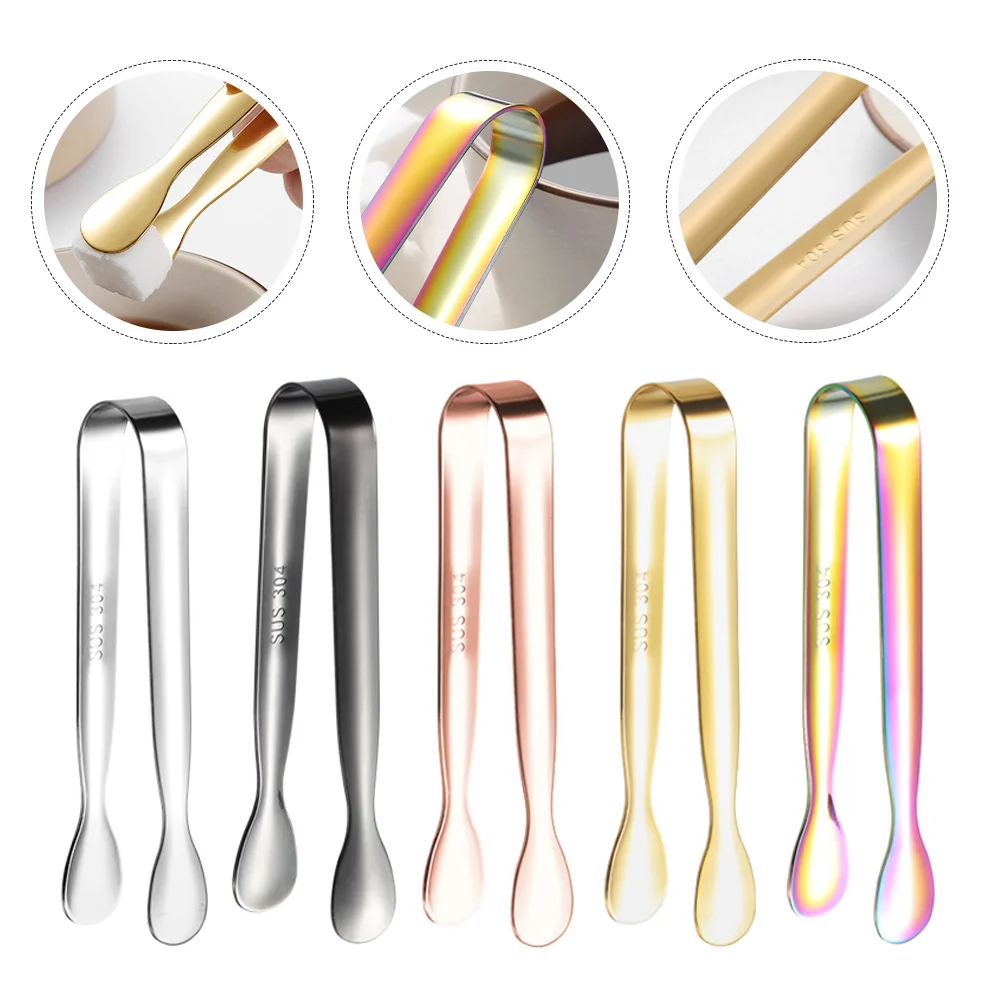 

Stainless Steel Small Ice Clip Household Tongs Convenient Serving Compact Sugar