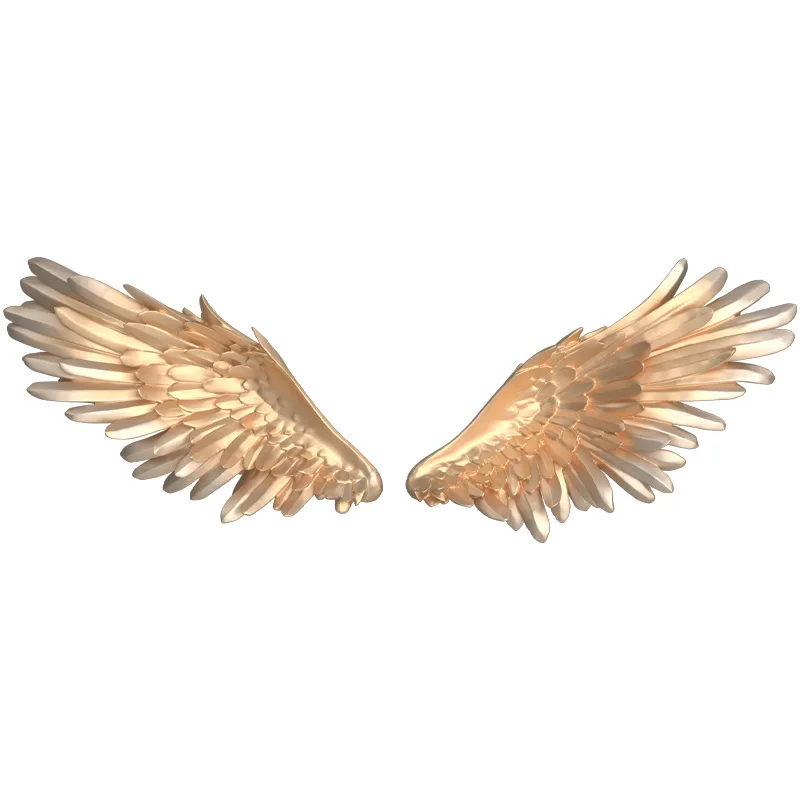 Nordic living room TV background wall decoration pendant feather hanging wing |