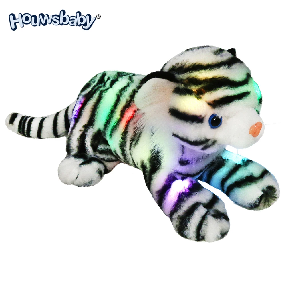 

Houwsbaby LED Tiger Musical Stuffed Wildlife Animal Grovelling Singing Light Up Plush Toy Gifts for Kids Toddler, White,13''