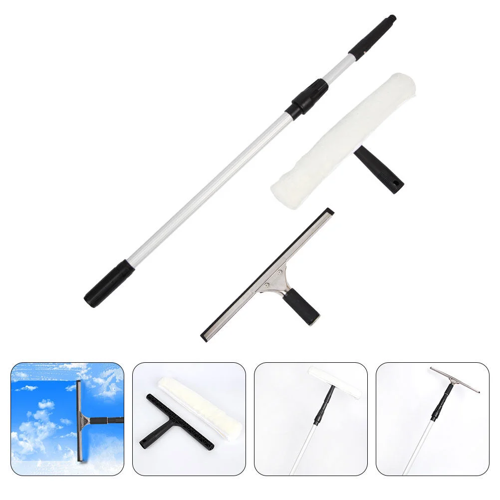 

White Clouds Long Handle Window Squeegee Car Cleaning Household Brushes Rod Tool Windshield Cleaner Rubber