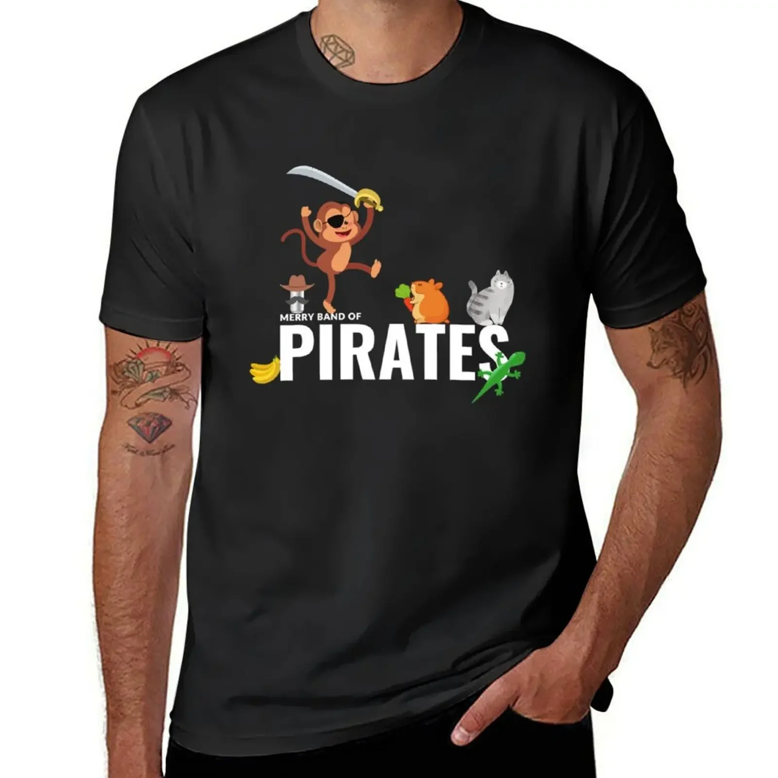 Веселая группа пиратов-Спецназ-Скиппи-рубашка. Футболка мужская оверсайз в