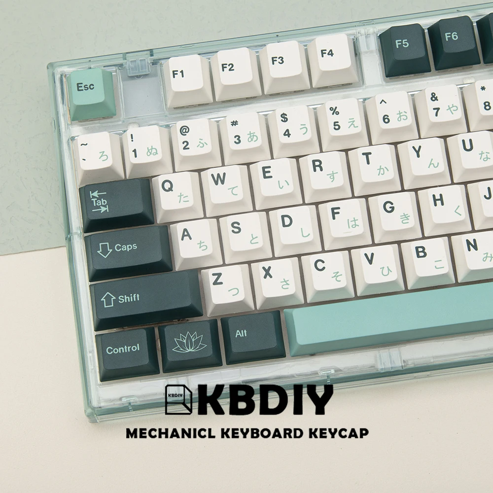 KBDiy 135 Key/Set GMK Botanical PBT Japanese Keycaps Cherry Profile MX Switch Green Keycap for Mechanical Gaming Keyboard Custom