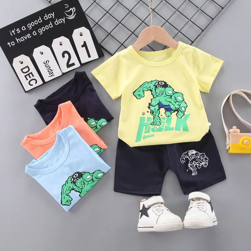 

Футболка и шорты для мальчиков, с коротким рукавом и принтом Халка
