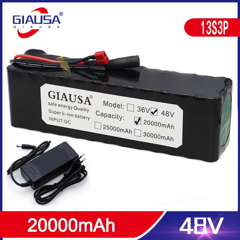 

48v lithium ion battery 48v 20Ah 1000w 13S3P Lithium ion Battery Pack For 54.6v E-bike Electric bicycle Scooter with BMS+charger