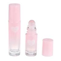 510ml pink glass roll on essential oil mini clear empty perfume bottle roller ball bottle packaging container