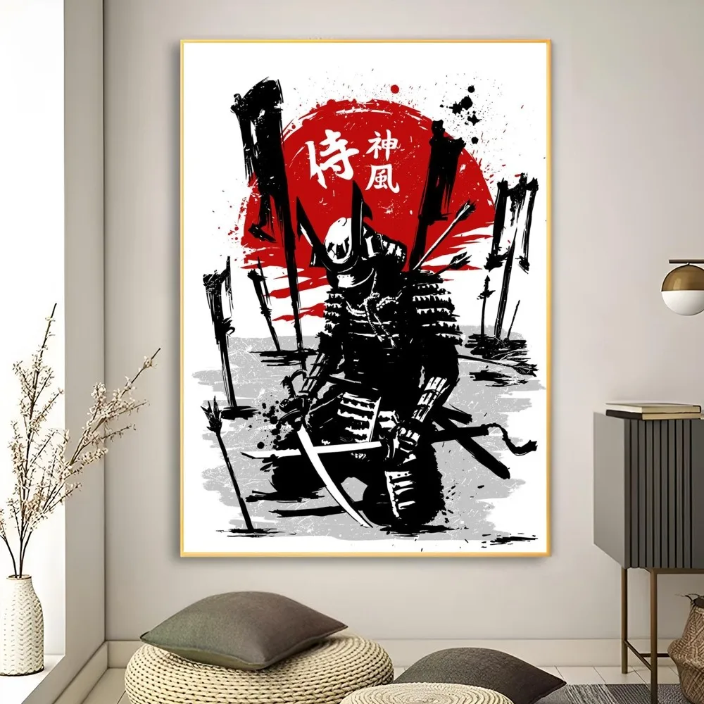 Винтажный самурайский японский постер с 7 преимуществами меча воина наклейки