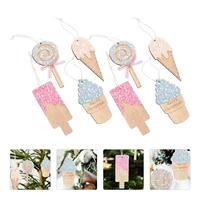 8pcs wooden lolly ice cream cutouts unfinished unpainted summer dessert wood pieces diy sequin hanging ornament