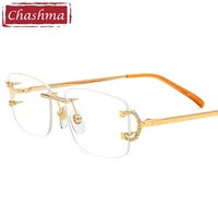 chashma eyeglasses rimless women brand design optical frames men prescription glasses spectacles transparent lenses