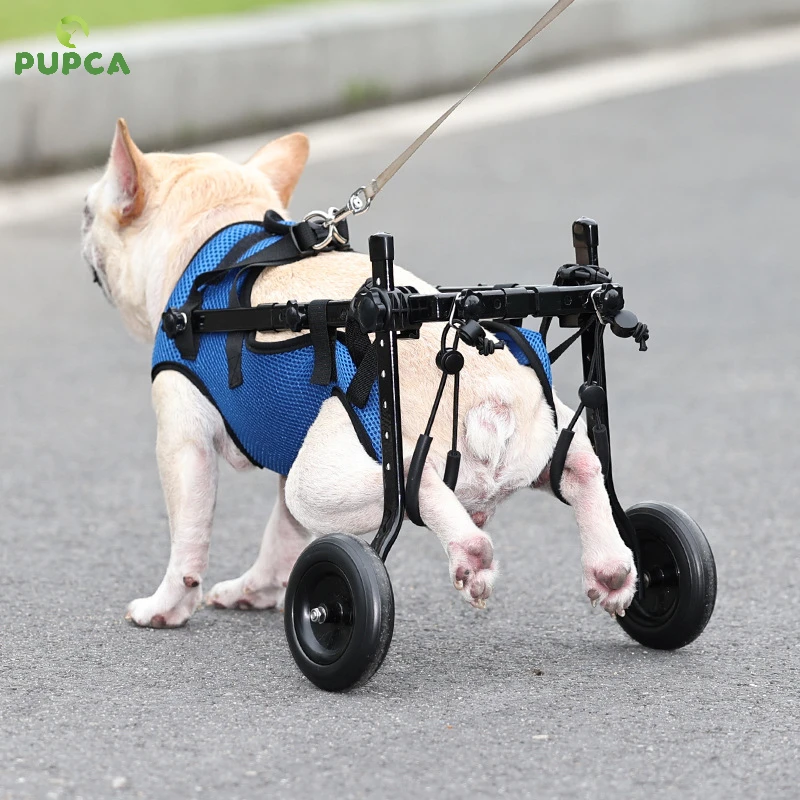 

PUPCA Pet Wheelchair Cart Adjustable Pet Cat Dog Rehabilitation Walking Wheels Aids Mobility Assistance Light Pet Walk Tools