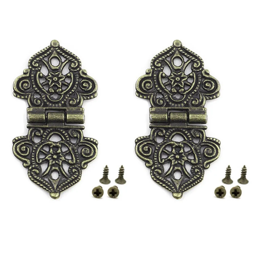 Металлические петли, дерево, 10 шт., 2,09*1,10 дюйма 53x28 мм, Античная бронзовая коробка, декоративные мебельные петли, 53*28 мм