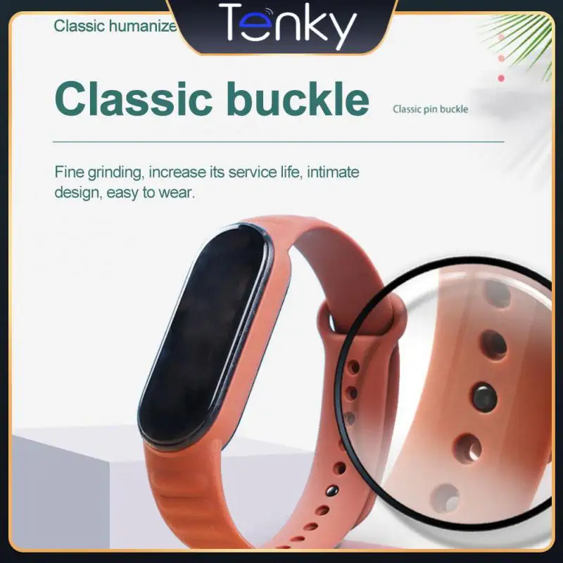 

For Xiaomi Mi Band 5/6 Smart Watch Silicone Replacement Wristband Watch Silicone Strap Replacement Leather Silicone Wristband