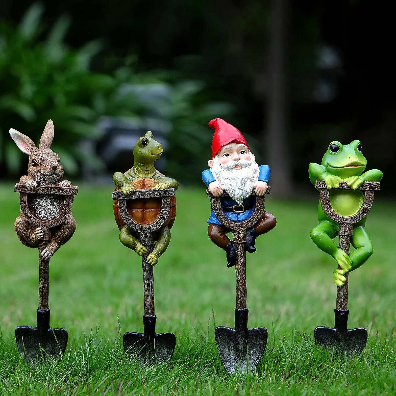 

Resin Garden Frog Rabbit Turtle Statue Ornaments Cute Miniature Animal Figurines Crafts Landscape Decor for Holiday Party