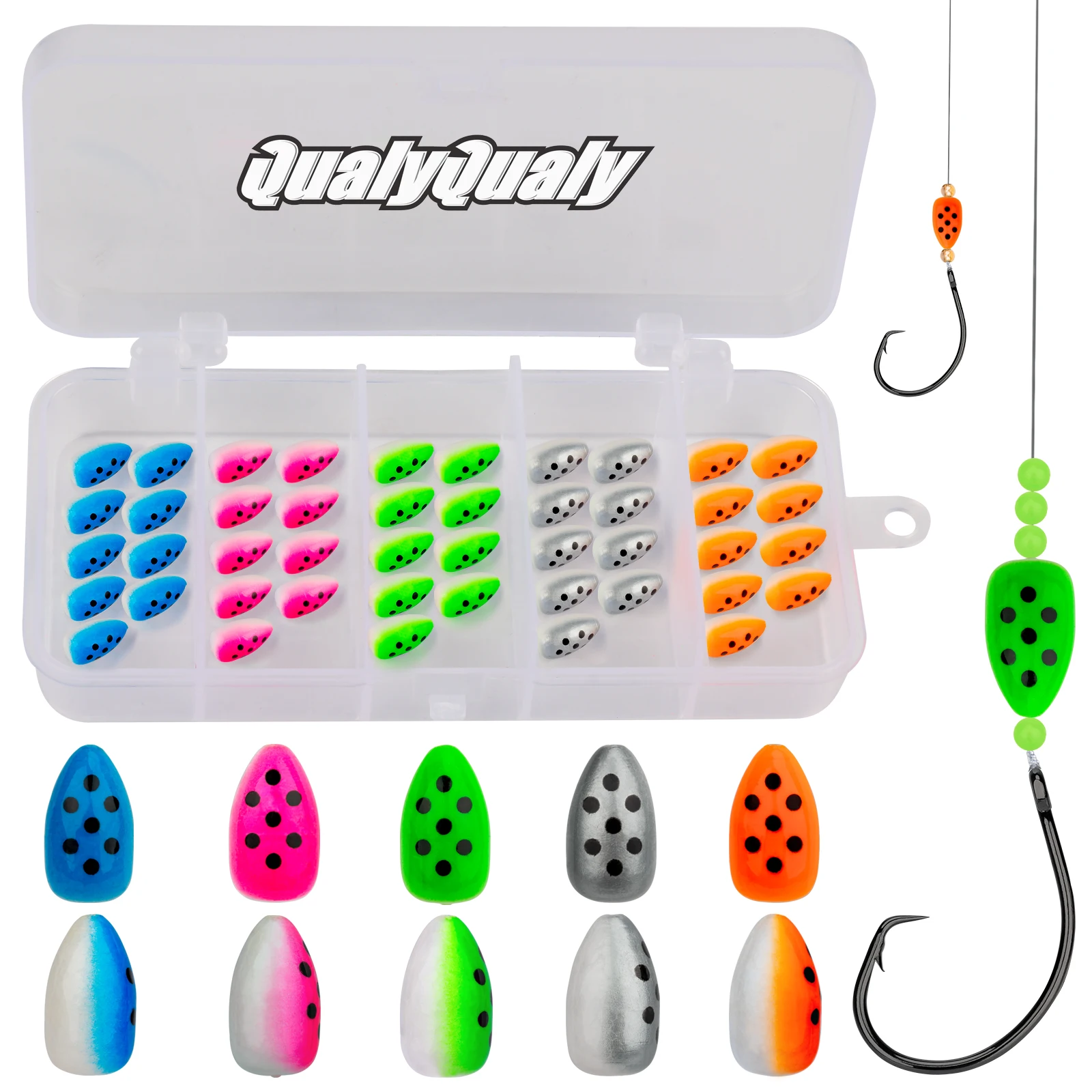 

30pcs bullet fishing float bobber colorful EVA Foam Fishing Floats Pompano Rigs Floats Snell Floats Fly Fishing Strike
