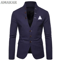 men slim luxury smart white blazer coat casual business male blazers suit jackets fashion 2022 single breasted wedding regular