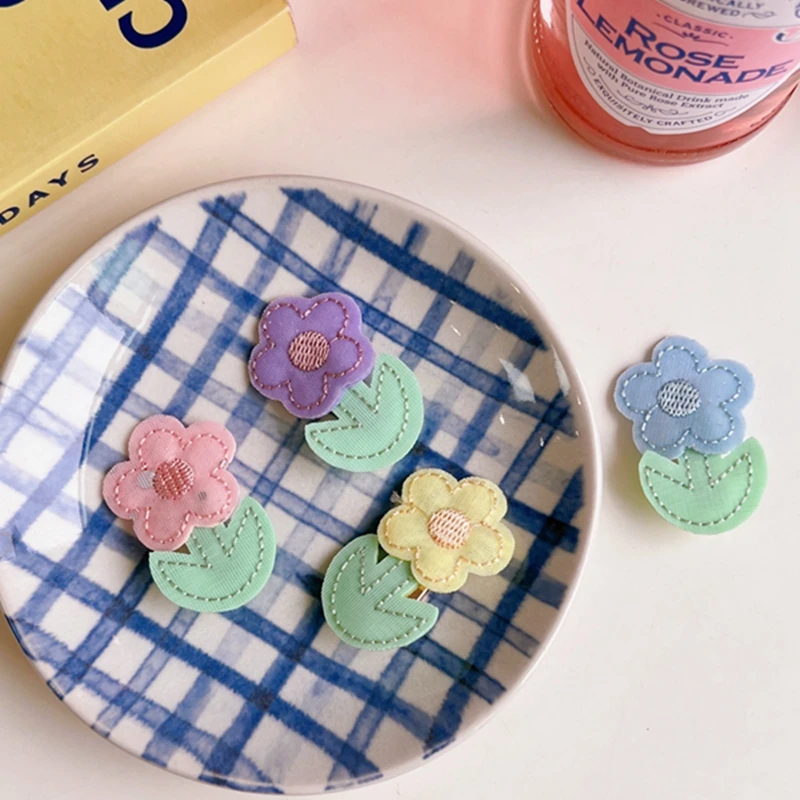

Kawaii Flower Hair Accessories Girls Cartoon hair clip Spring headwear Bow Icecream Color Hairpin hair ring Elastic Headdress