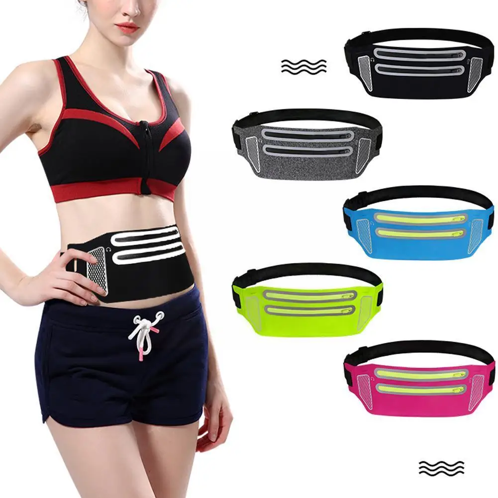 

Ultra-thin Waist Pouch Running Sport Bag Pack Travel Pouch Hiking Belt Waist Belly Belt Wallet Fanny Pack Sports Bags Zip M P7J0