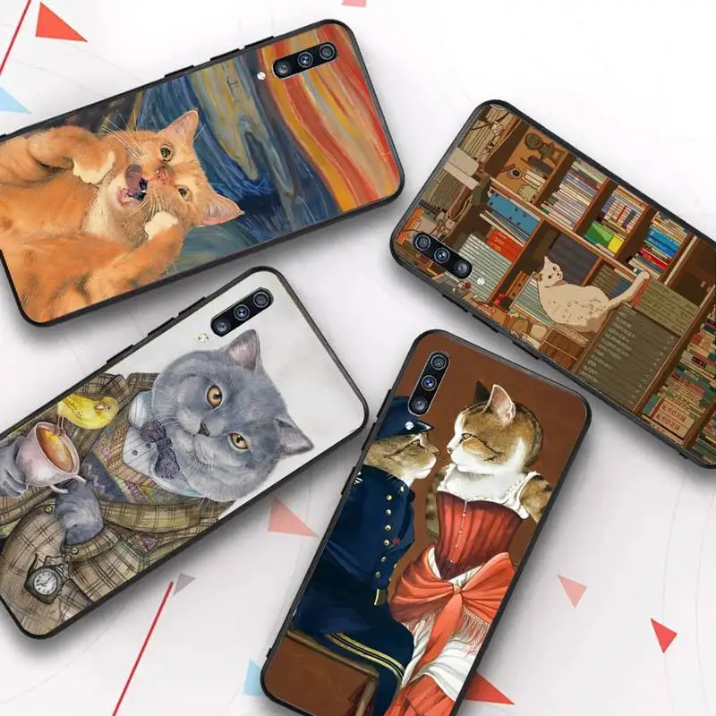 

cat Phone Case for Samsung A51 01 50 71 21S 70 31 40 30 10 20 S E 11 91 A7 A8 2018