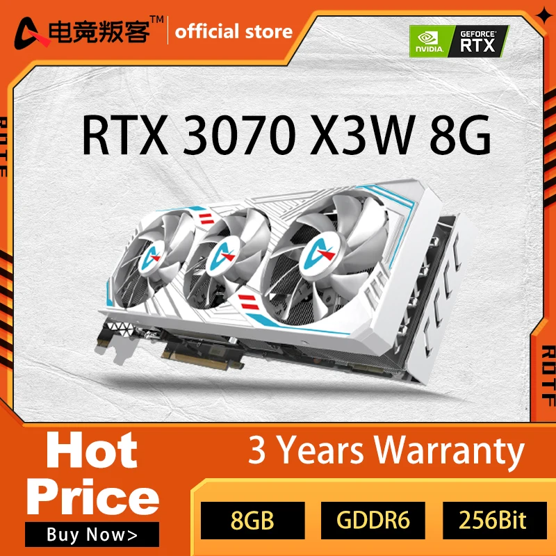 

Лидер продаж, видеокарта AX GEFORCE RTX 3070 X3W, 8 Гб GDDR6 256Bit GPU NVIDIA LHR, видеокарта для игрового настольного ПК RTX3070