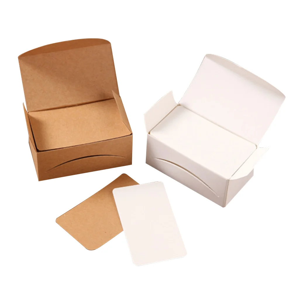 

200pcs Retro Memo Pads DIY Kraft Blank Greeting Graffiti Postcard Handwritten Words Message Cards(each 100 of White,