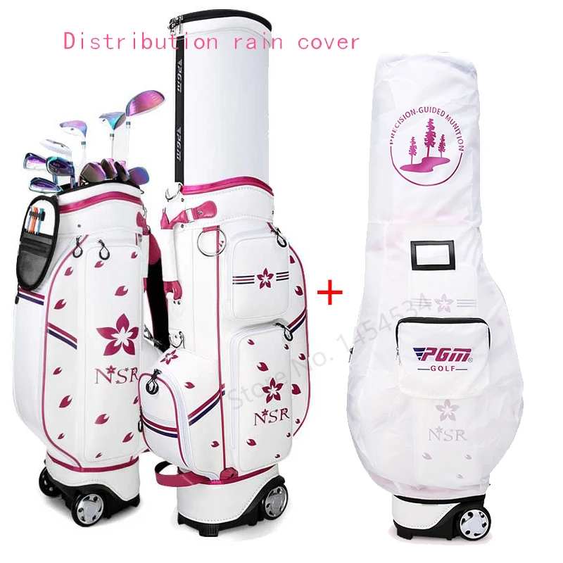 Retractable!PGM Extend Golf Women Standard Ball Package Multifunction Hard Shell Package with Sport Rain Cover Aviation Lady Bag