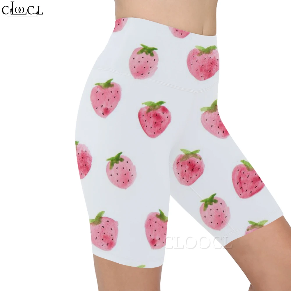 CLOOCL Delicious and Cute Strawberries Leggings 3D Pattern Printed Shorts Women Sexy Gym Sweatpants for Female Gym Sports Shorts images - 4