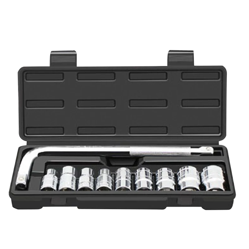 

Impact Socket Set Chrome Vanadium Steel 1/2-inch Drive 8‑24mm Sockets with Storage Box & L‑Shape Wrench Wrench for Auto