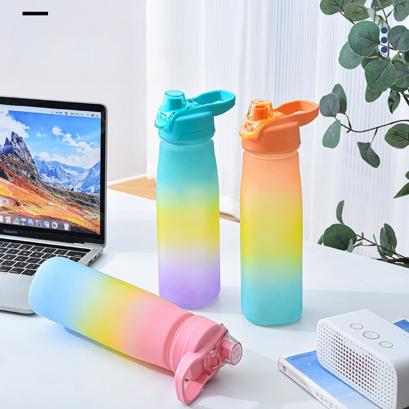 Multi-color Gradient Plastic Water Cup Sports Water Bottle