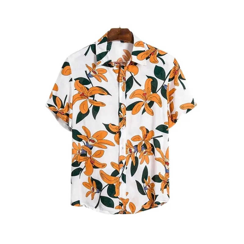 Men's Shirts Plant Pattern Elegant For Men Clothing Oversized Kanye Breathable Harajuku Casual Hawaiian Y2k Totoro Medieval Sale