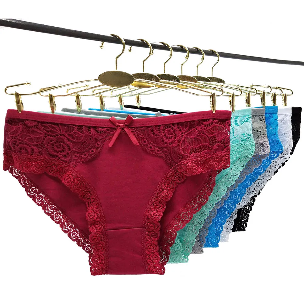 

4 шт./партия, женские кружевные трусы с заниженной талией