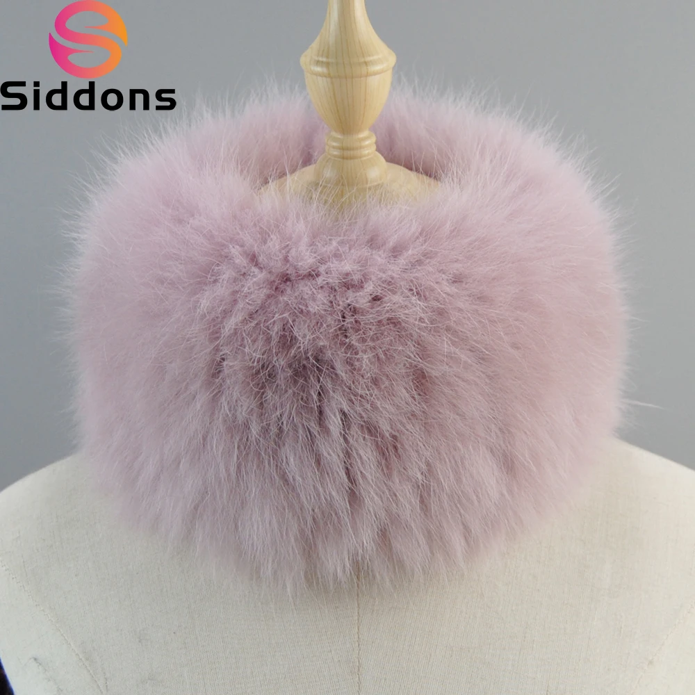 Зимний женский роскошный шарф из натурального лисьего меха уличный вязаный