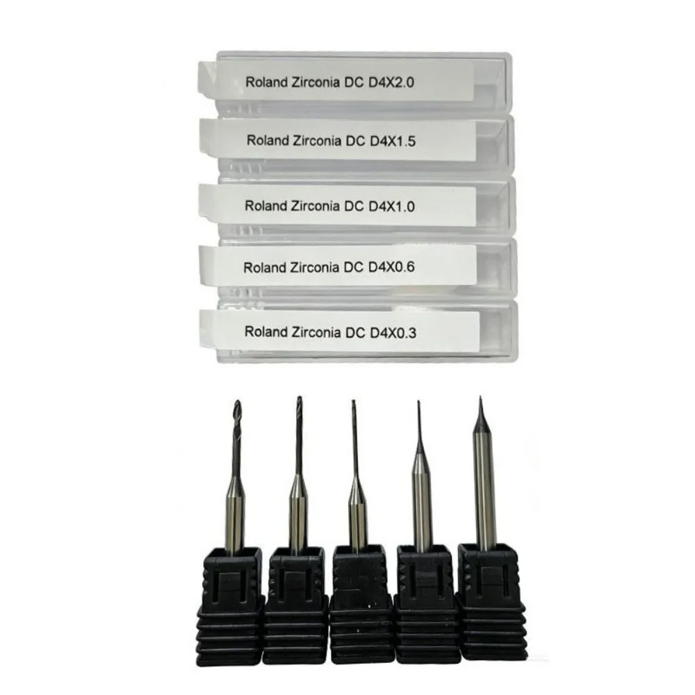 Фото Фрезы для зуботехнических станков Roland DWX50, DWX51D, DWX52 с покрытием D4 DC для циркония и PMMA, для зуботехнических лабораторий, CAD/CAM фрезеровки, шлифовки и сверления №5