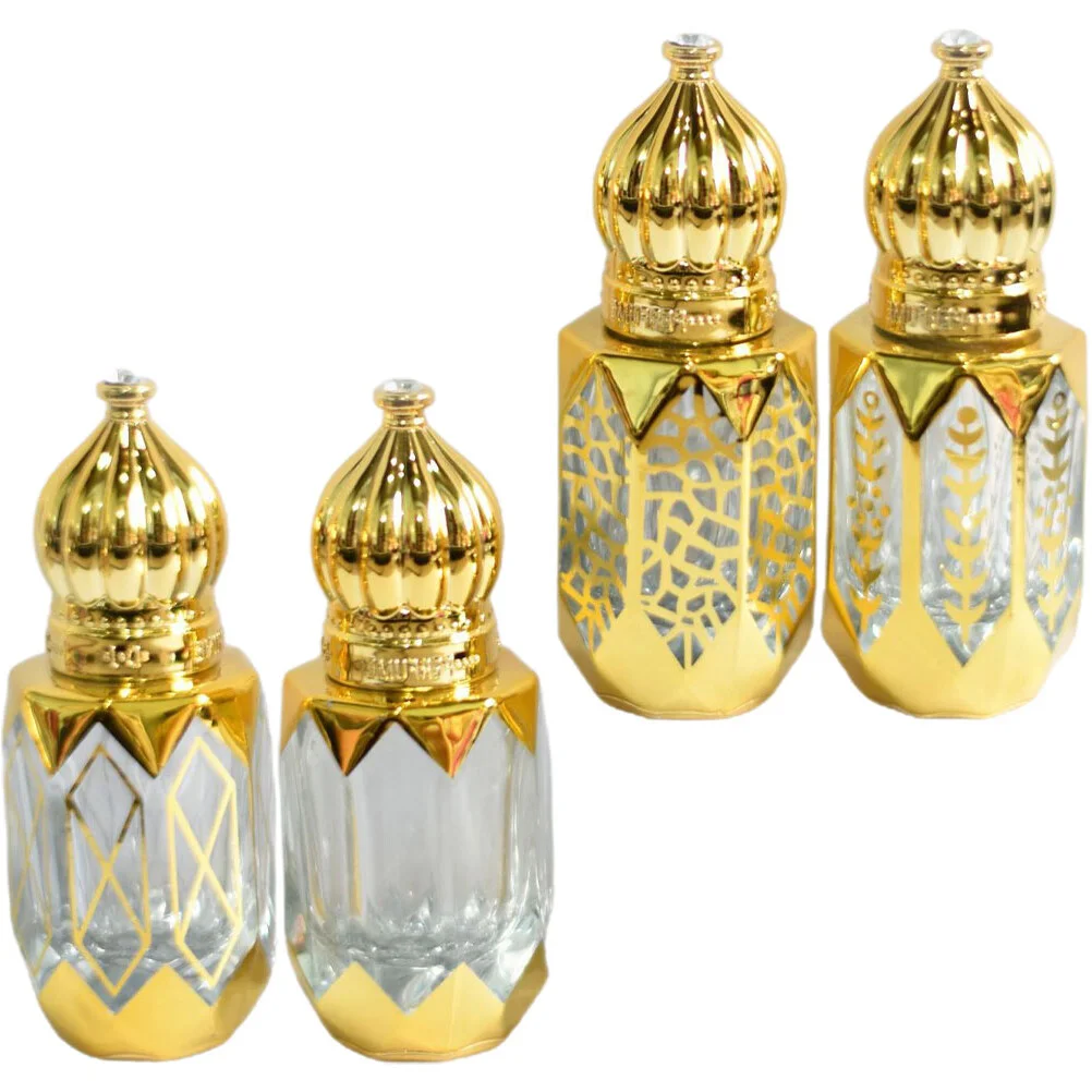 

4 Pcs Massage Roller Essential Oil Rollers Oils Holder Bottle Perfume Storage Empty Bottles Ball Glass 6ml