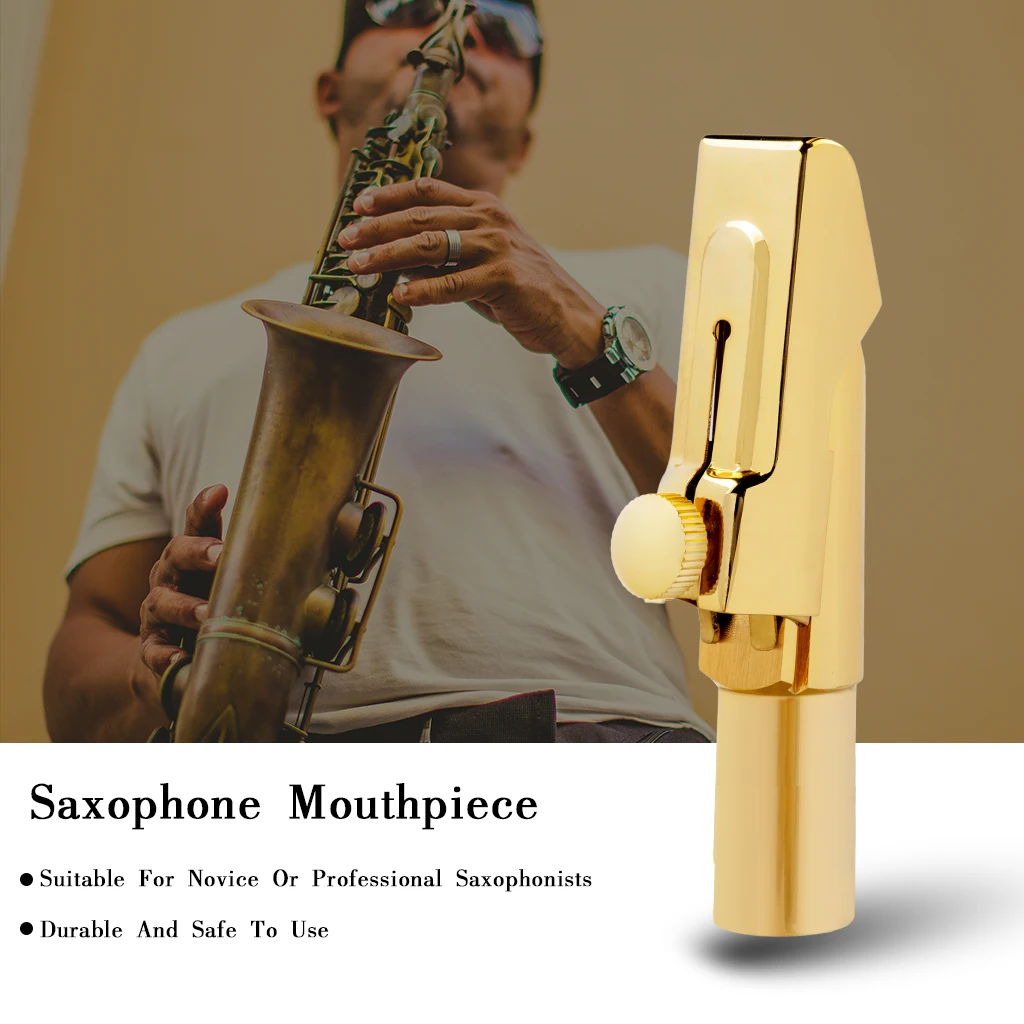 Mugig Baritone Saxophone Mouthpiece MTP Sax Gold Plated Sax Ligature Cap Size5 6 7 8 9 Professional Sax Mouth Pieces Accessories enlarge