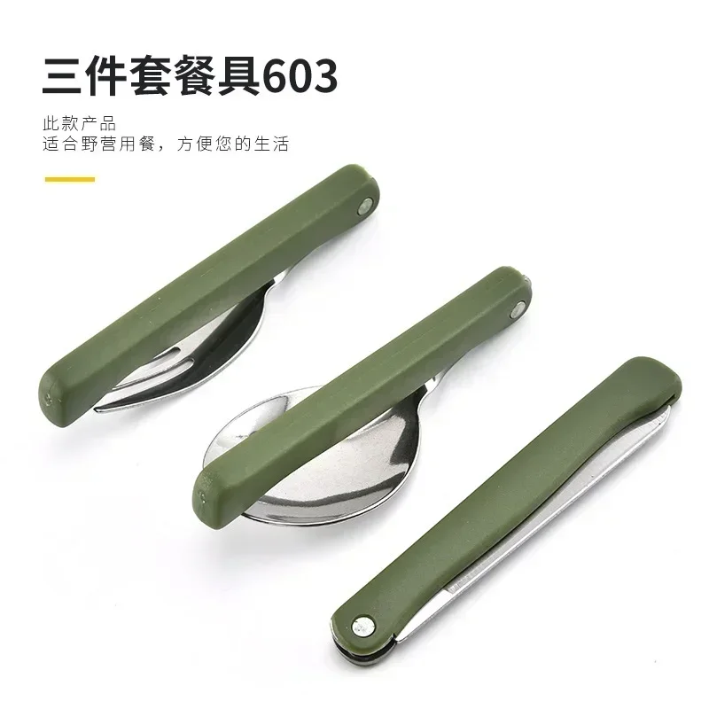 

Flatware Combo Tableware Fork Picnic Stainless Camp Spoon Knife Long Cutlery Fold Set Steel Cookware Backpack Utensil Spork