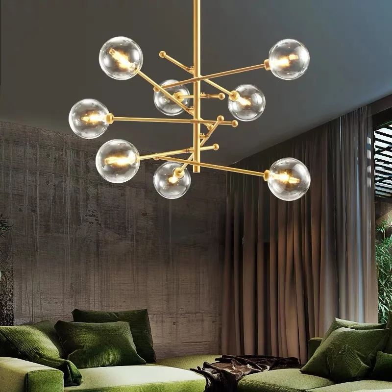 

Originality Modern Glass Ball Hanging Lamps Fixture Living Room Pendant Lighting Luminaire Kitchen Dining Home Decor Lighting G4