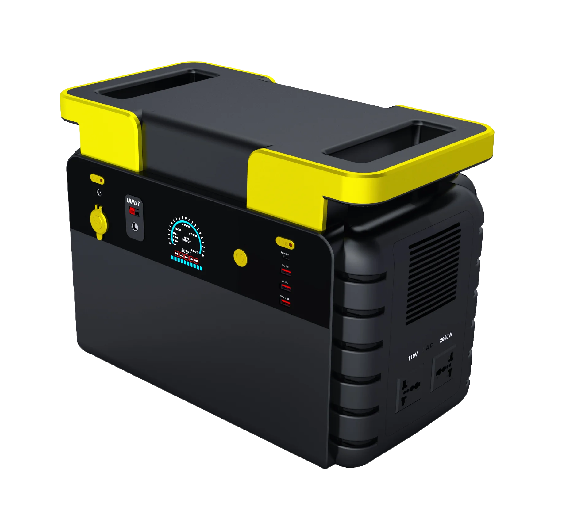 

High Capacity Lithium Battery 120V 240V Solar Energy Input All In One Home Wireless Outdoor Camping 2200W Portable Power Station