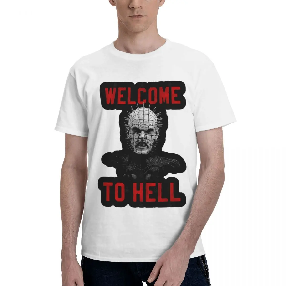 

Welcome Hell 14 Top tee Creative Humor Graphic High quality Adult T-shirt Crewneck Fitness Eur Size