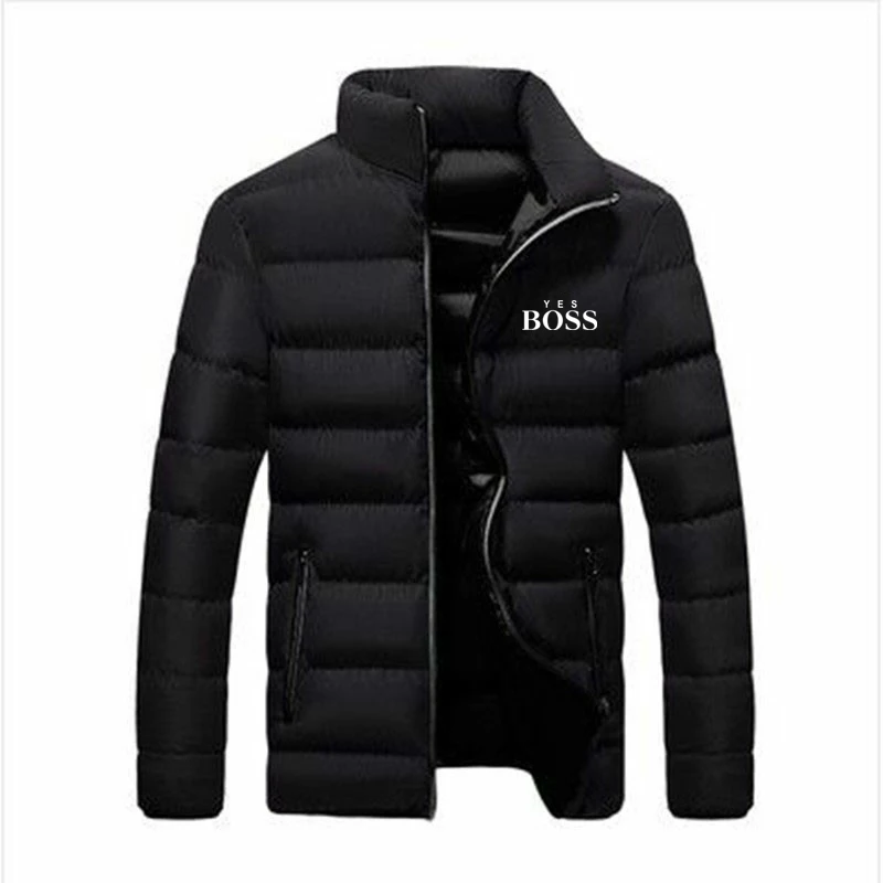 Parka acolchada de algodón con cuello levantado para hombre, abrigo informal, cortavientos, ropa de invierno, novedad de 2023