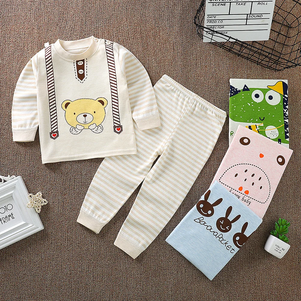 

Cotton Pajamas For Toddler Children Spring Autumn Winter Boys Girls Pajamas Sleepwear Kids Children Sleepwear Thermal Underwear