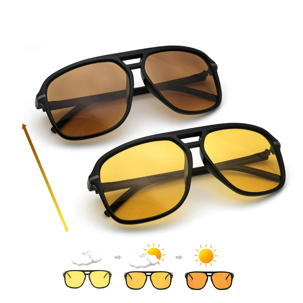 

Men Photochromic Night Vision Sunglasses Color Change Transition Yellow Big Sun Glasses Trending products Polarized Goggles tren