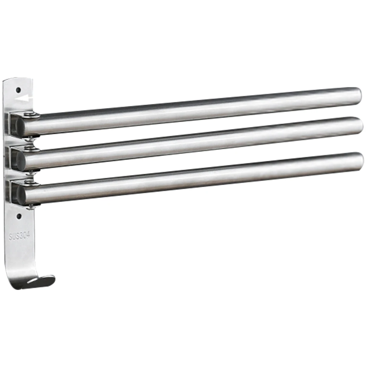 

New Towel Rotating Bar 180 Degree Swivel Wall Mounted Towel Rack 304 Stainless Steel Towel Holder Space Saving Towel Hanger No