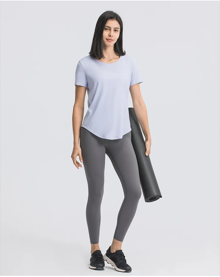 Women's T-shirt Yoga Crop Top Fitness Sportswear  Sports Shirts Short Sleeve Woman Top Gym Breathable Quick Dry Fitness Shirt