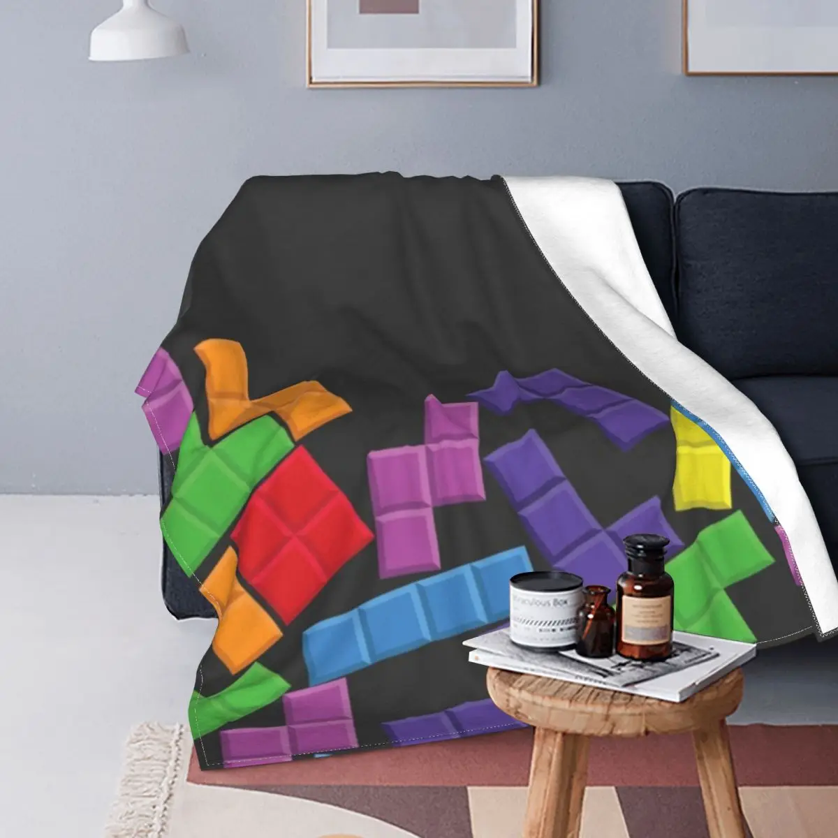 

Tetris Error Game Winter Coral fleece blanket Velvet Warm Blankets Cotton Quilt Home sofa Bedroom Bedding Throws adult Cartoon