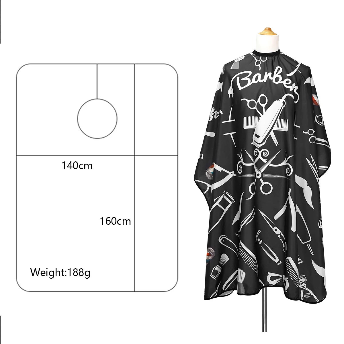 Antystatyczna peleryna do stylizacji włosów Wodoodporna włóknina Akcesoria owijania Narzędzia Parishahar