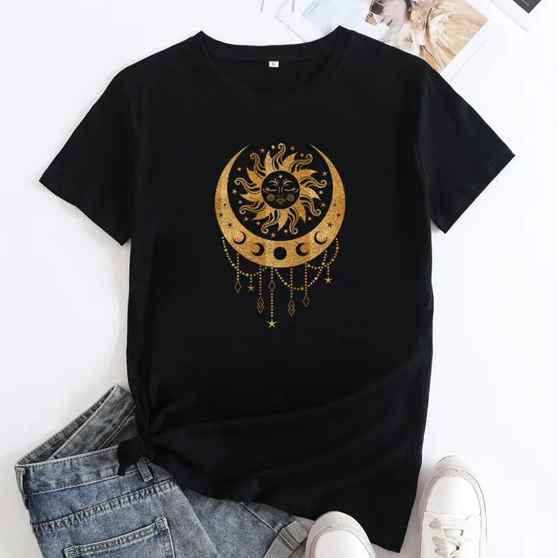 

Fashion Trend Crew Neck Ladies T shirt Women's cotton t-shirt crop short sleeve tee O-Neck Plus Size 5XL