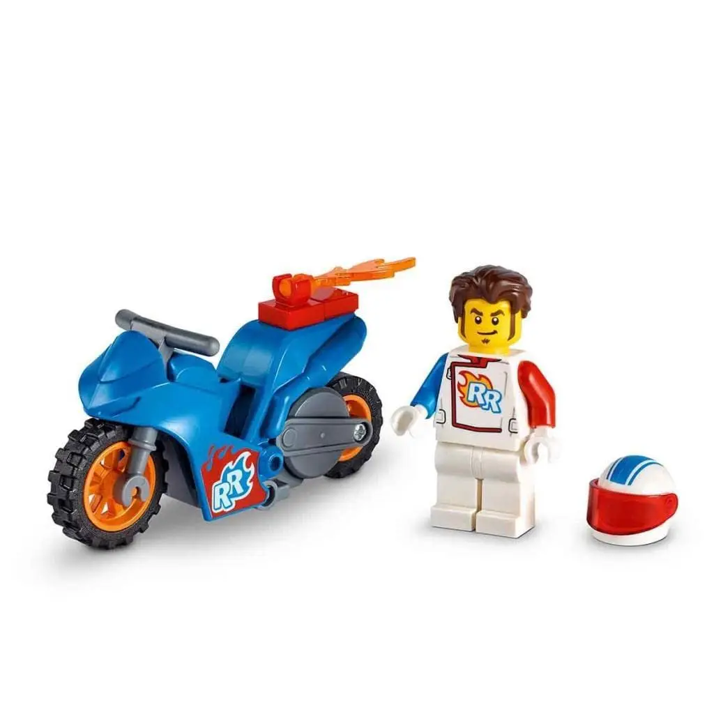 LEGO 60298 City Stuntz Rocket Stunt Bike Set с игрушкой на маховике Мотоцикл и минифигурка Racer для